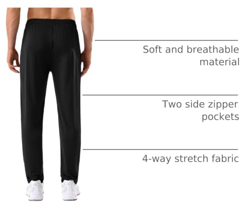 Men's Lightweight Stretch Joggers with Zipper Pockets