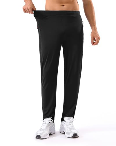 Men's Lightweight Stretch Joggers with Zipper Pockets