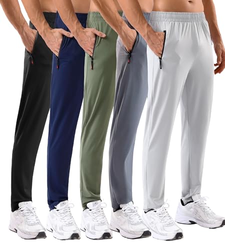 Men's Lightweight Stretch Joggers with Zipper Pockets