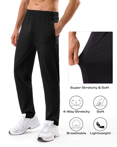 Men's Lightweight Stretch Joggers with Zipper Pockets