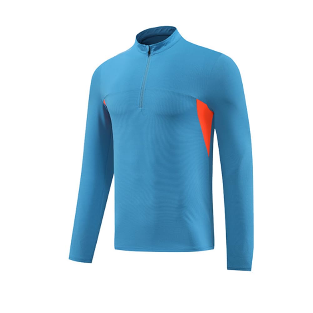 Men's Quarter-Zip Long Sleeve Compression Gym Shirt