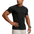 BVSN Men's Cotton Short Sleeve Raglan Crew Neck Gym Workout Athletic Tee