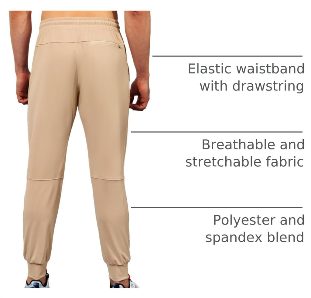 Men's Lightweight Athletic Joggers with Zipper Pockets