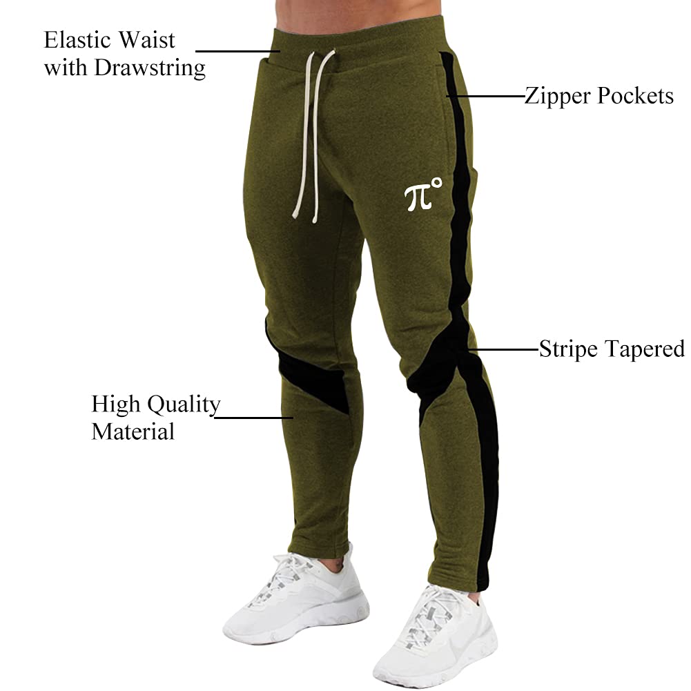PIDOGYM Men's Track Pants,Slim Fit Athletic Sweatpants Joggers Trousers with Zipper Pockets