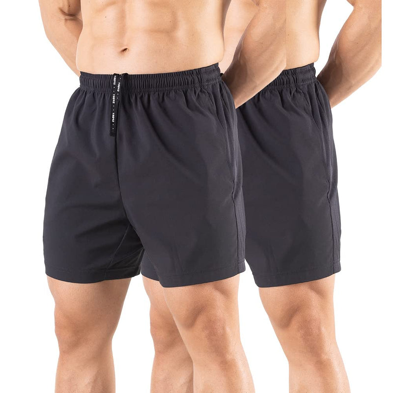 Men's 2-Pack 5-Inch Quick-Dry Running Shorts with Zip Pockets