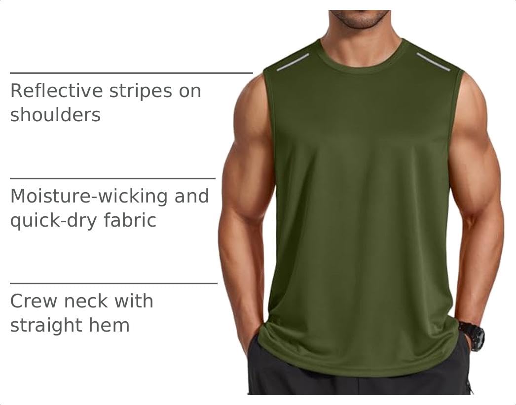 COOFANDY Men's Sleeveless Shirt Quick Dry Workout Tank Top Gym Muscle T Shirts Sport Athletic Tanks Moisture Wicking