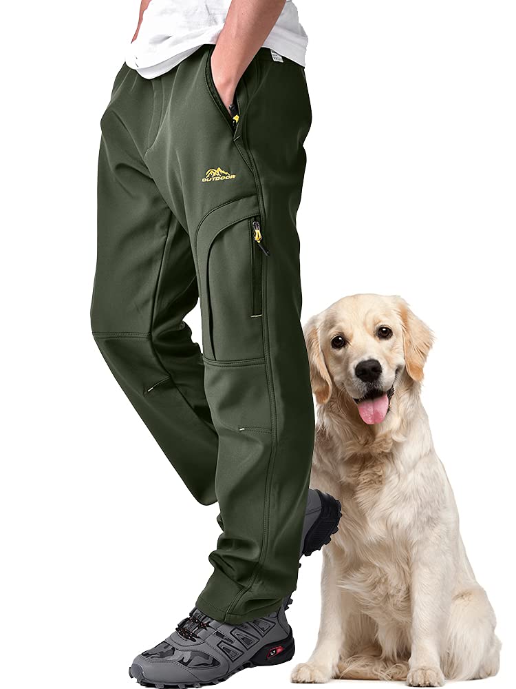 Men's Insulated Fleece-Lined Water-Repellent Hiking Pants