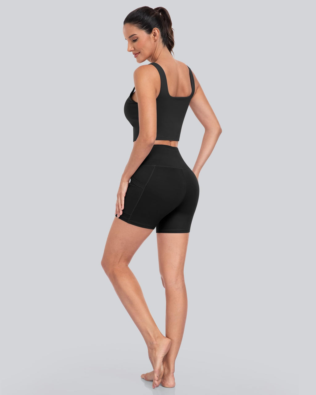 Women's 5-Inch High-Waist Biker Shorts with Pockets
