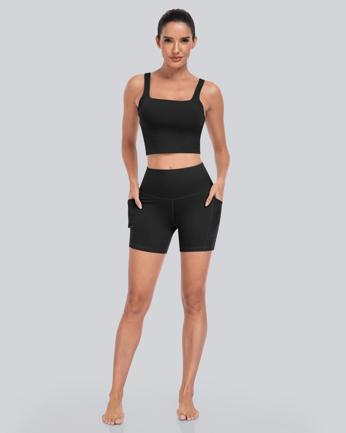 Women's 5-Inch High-Waist Biker Shorts with Pockets