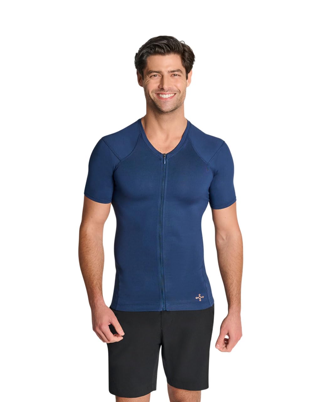 Men's Zip-Front Compression Shirt with Posture Support