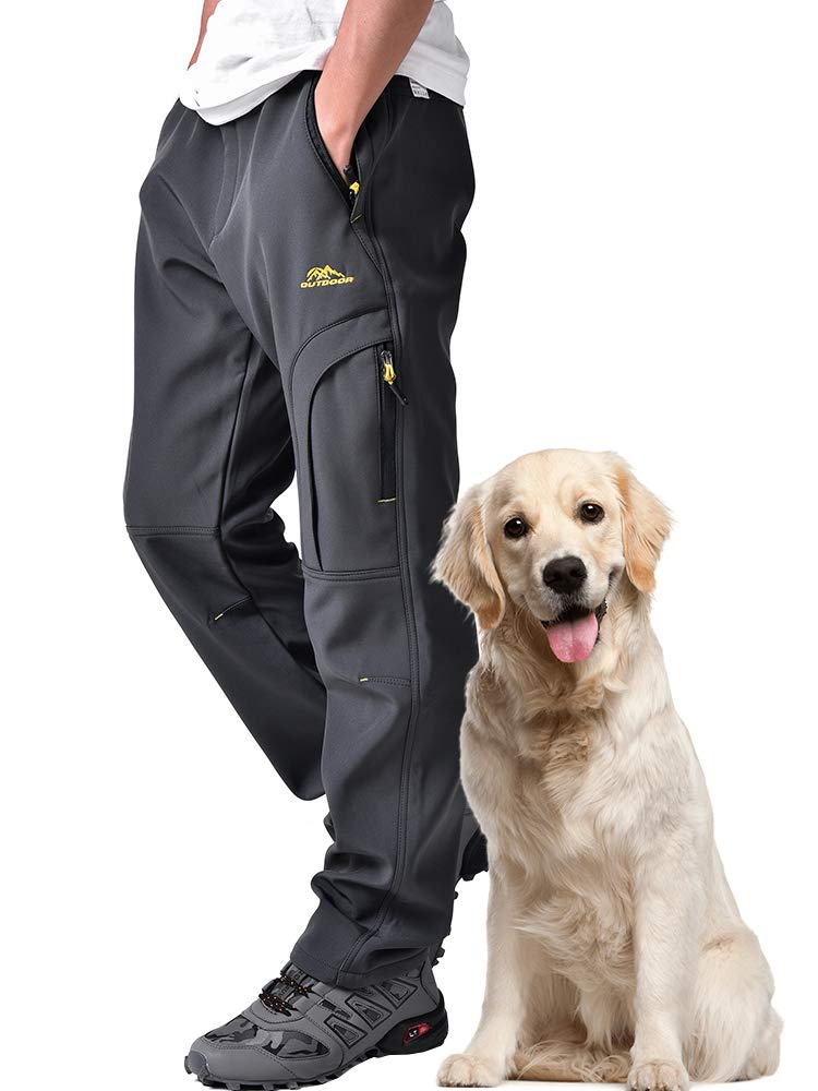 Men's Insulated Fleece-Lined Water-Repellent Hiking Pants