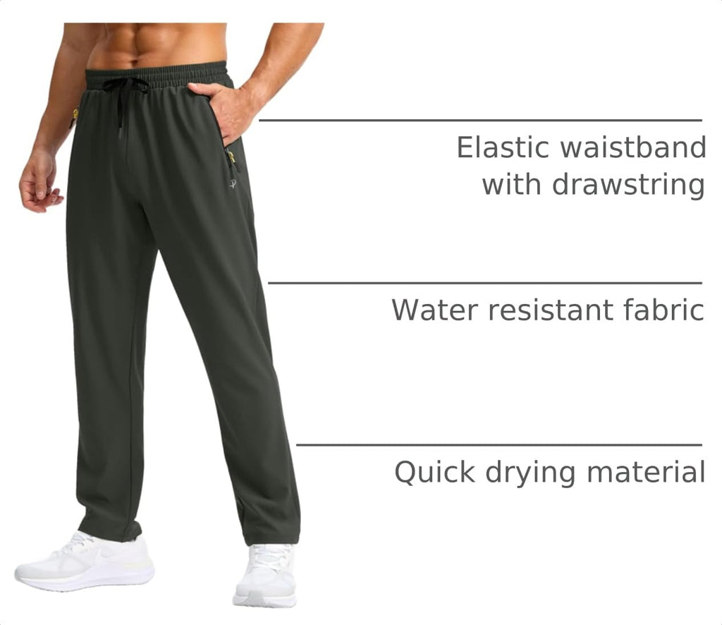 Men's Lightweight Quick-Dry Hiking Pants with Zipper Pockets
