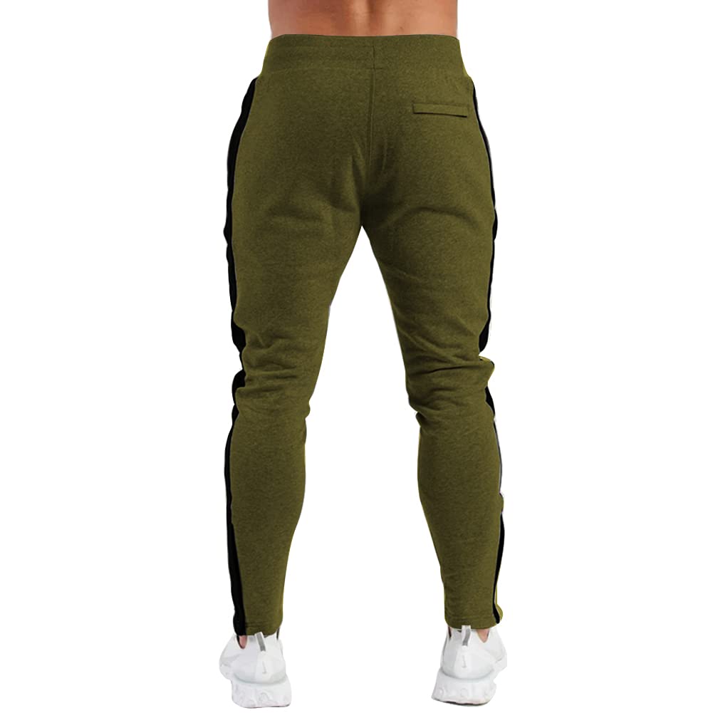 Men's Slim-Fit Athletic Joggers with Zipper Pockets