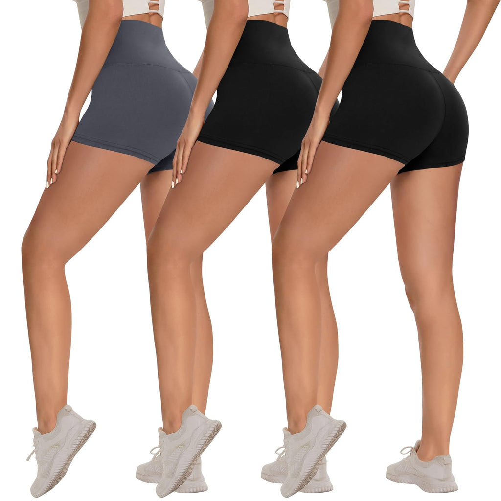Women's 3-Pack High-Waist Tummy-Control Biker Shorts