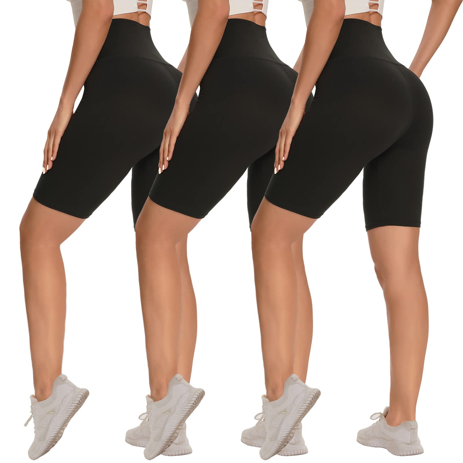 Women's 3-Pack High-Waist Tummy-Control Biker Shorts