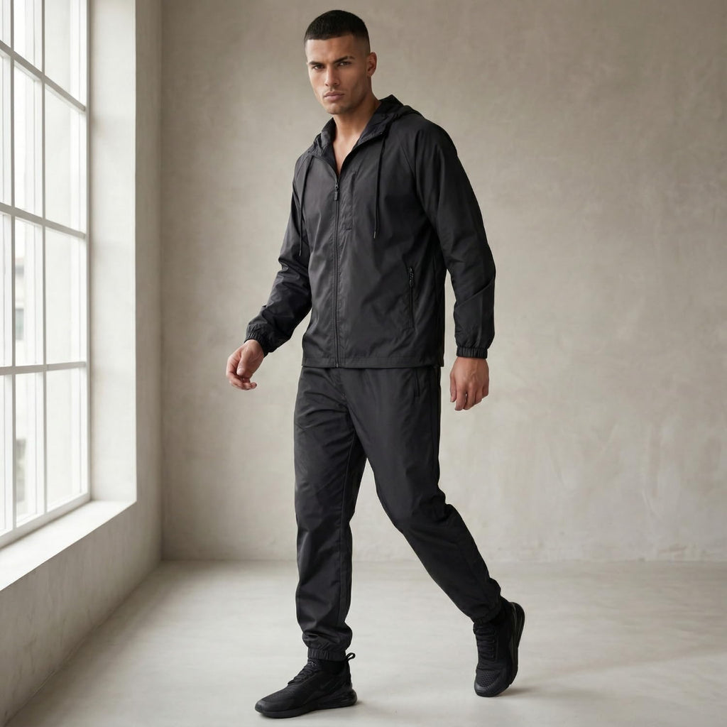 Men's 2-Piece Lightweight Windbreaker Tracksuit Set
