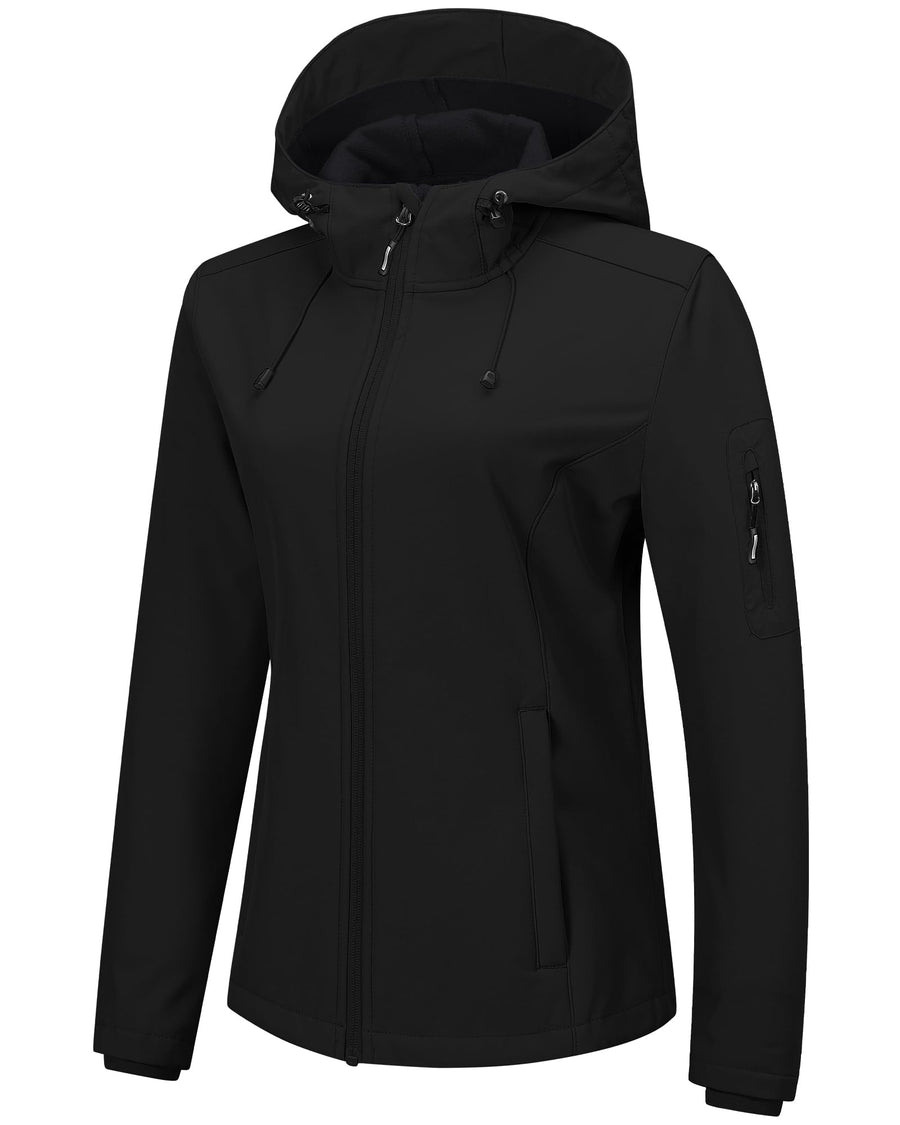 Women's Fleece-Lined Waterproof Softshell Rain Jacket