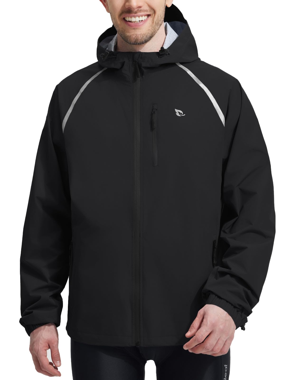 Men's Waterproof Reflective Packable Rain Jacket