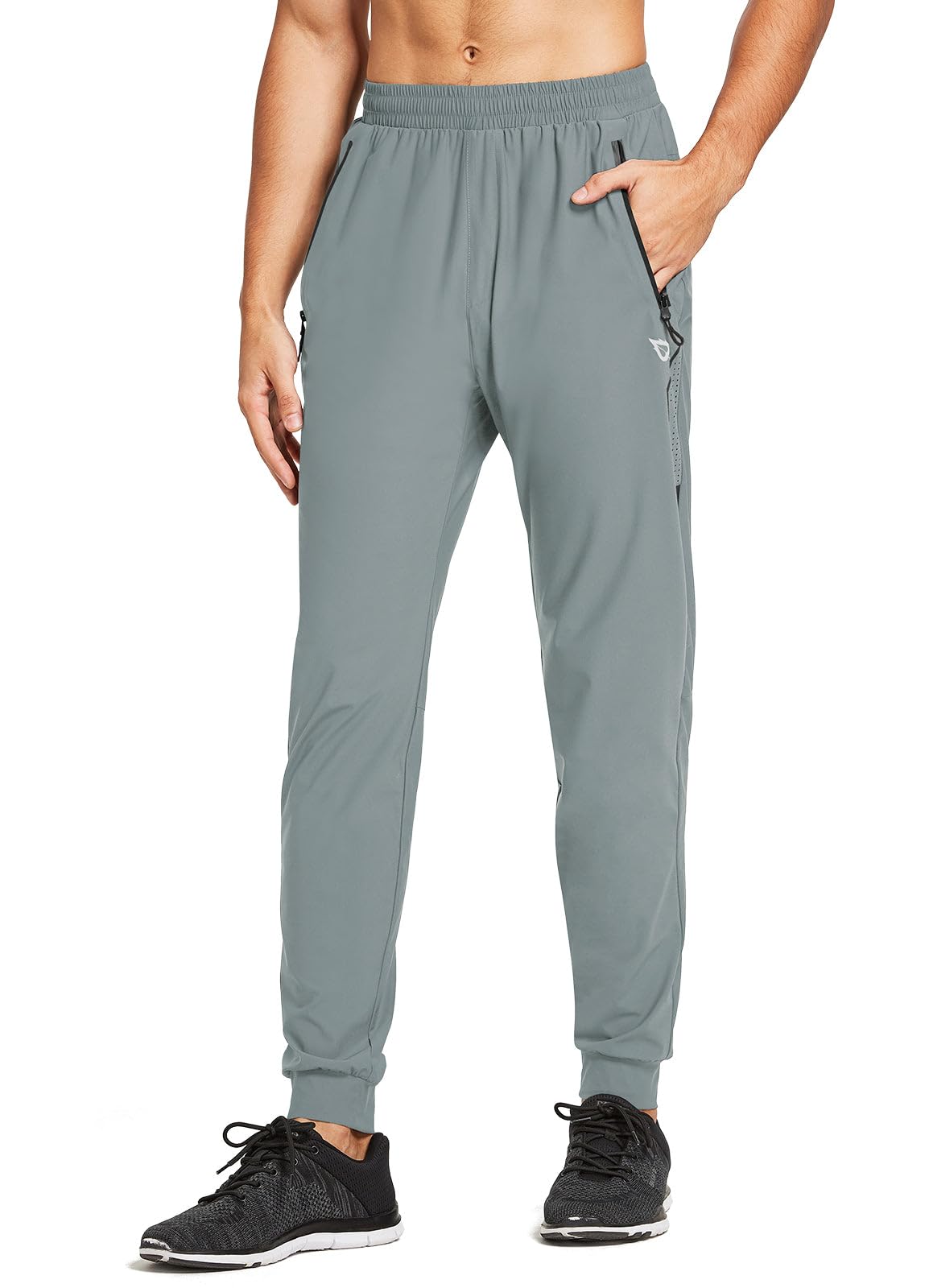 baleaf Men's Running Pants Lightweight Joggers with Zipper Pockets