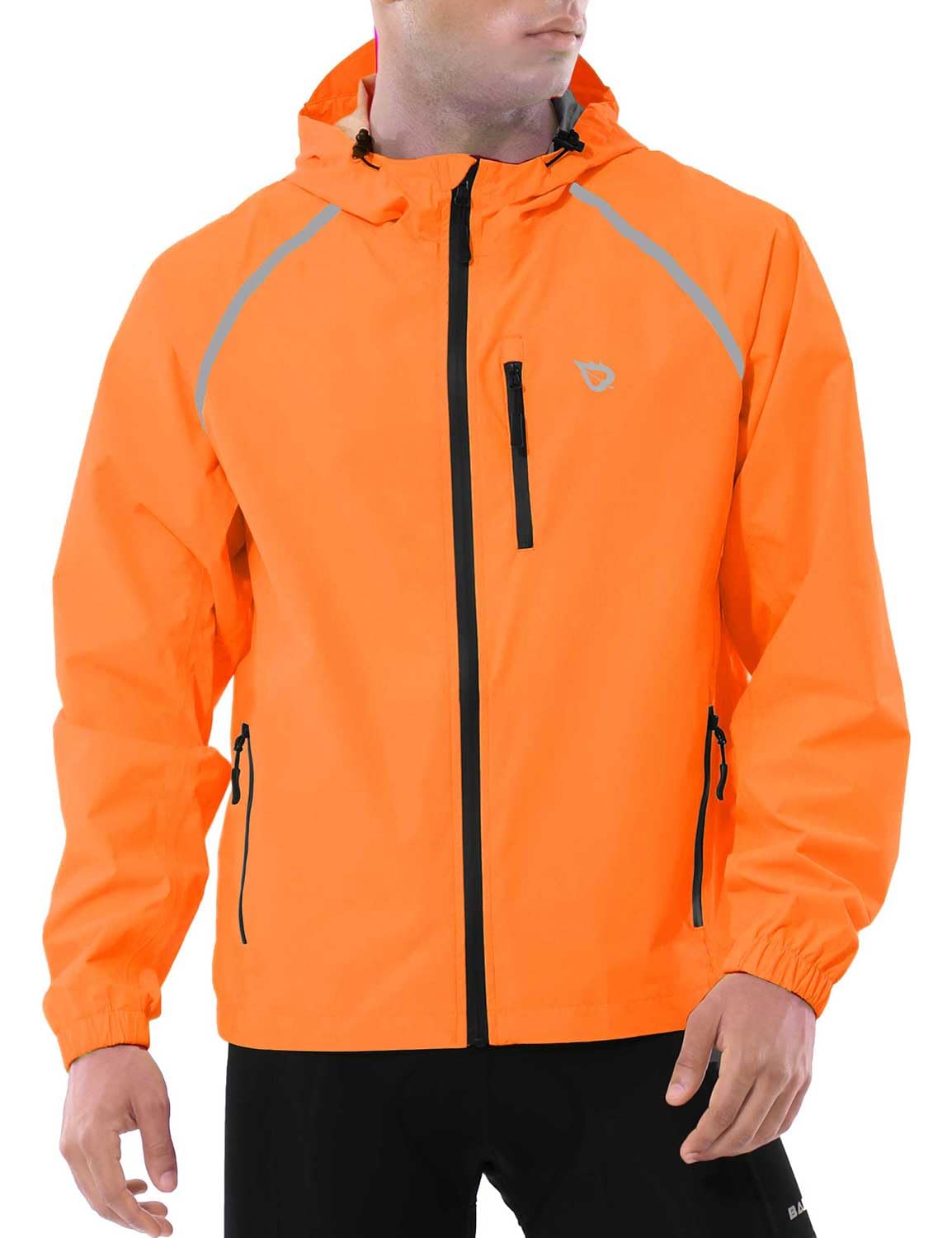 Men's Waterproof Reflective Packable Rain Jacket