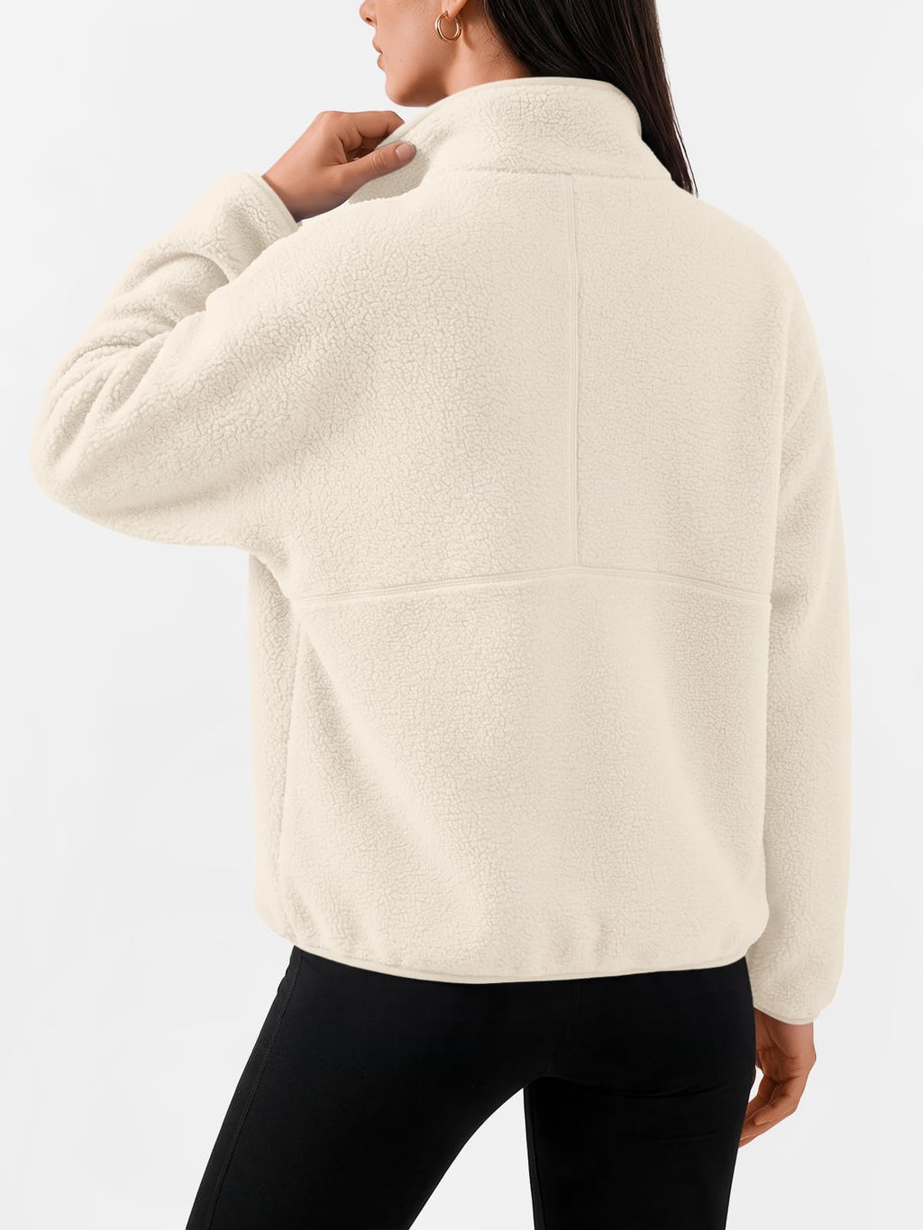 Women's Quarter-Zip Sherpa Fleece Pullover Jacket