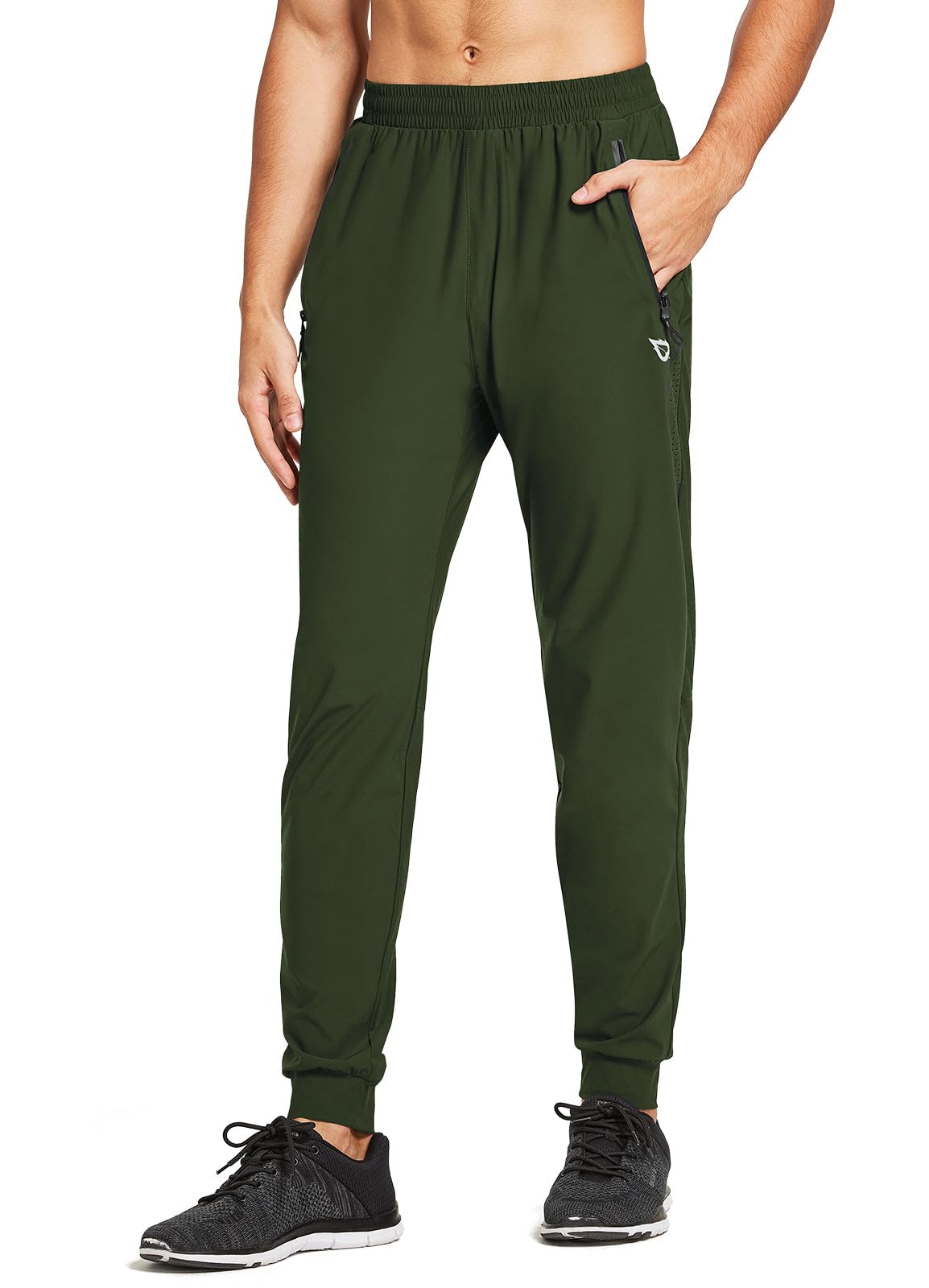 baleaf Men's Running Pants Lightweight Joggers with Zipper Pockets