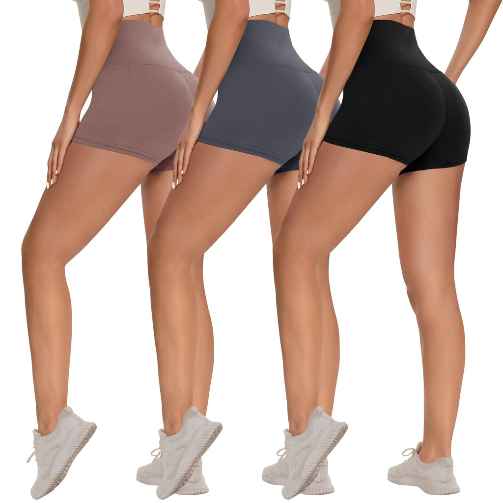Women's 3-Pack High-Waist Tummy-Control Biker Shorts