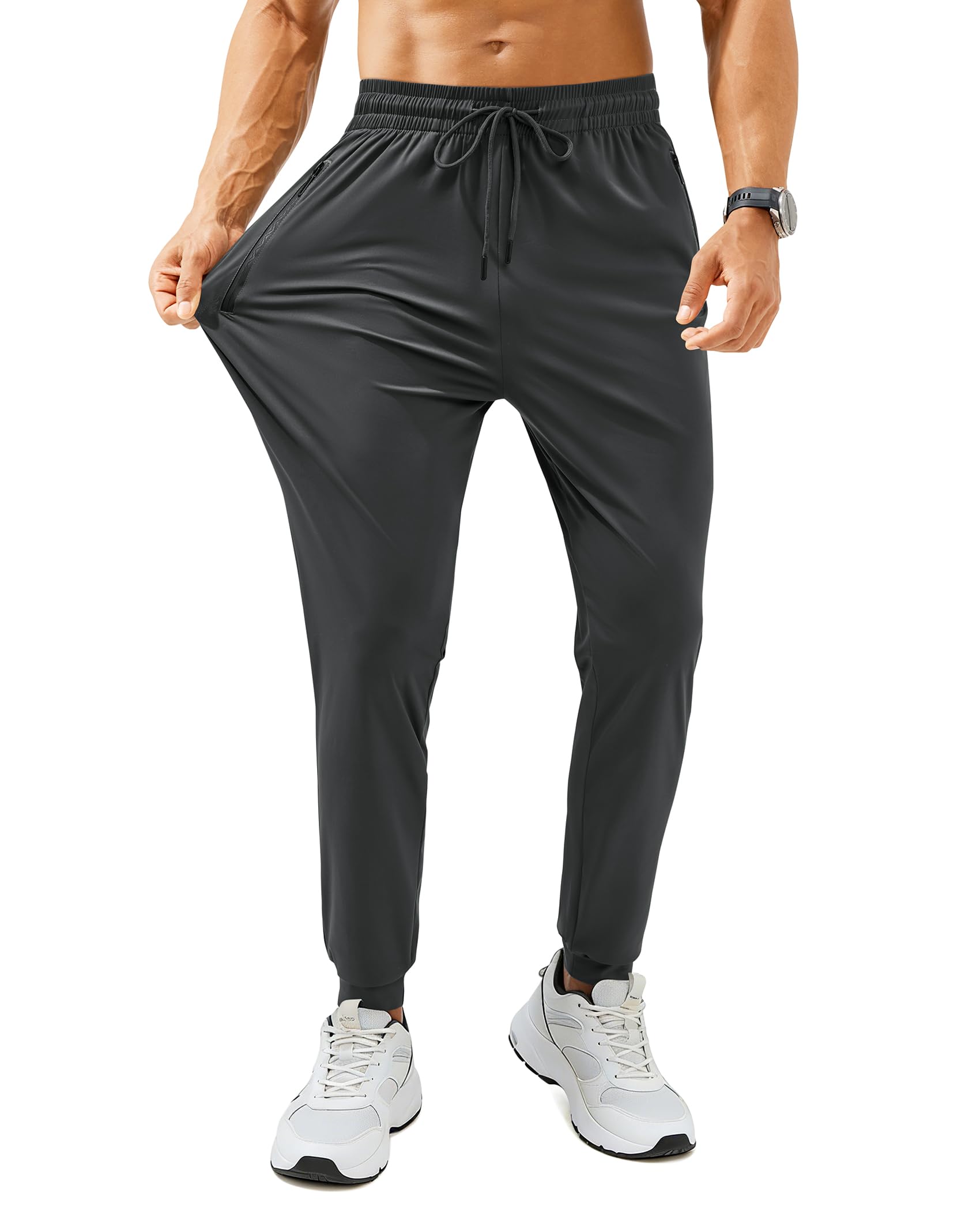 FOGFIRE Mens Sweatpants with Zipper Pockets Lightweight Athletic Joggers for Workout Running Gym Track Casual Wear