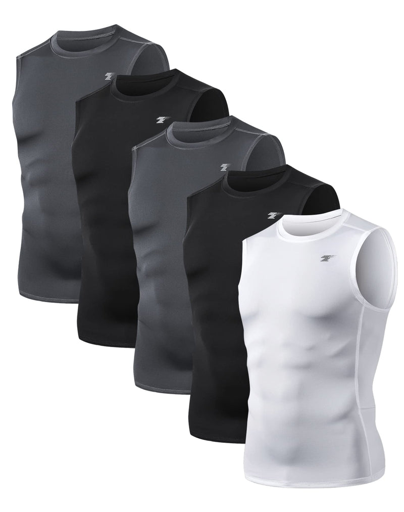 Men's 5-Pack Sleeveless Compression Training Tank Tops