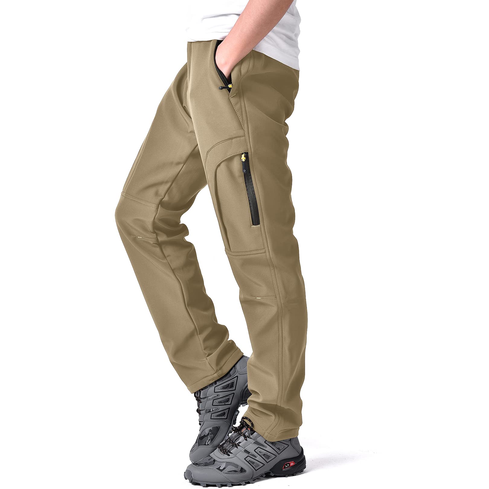 Men's Insulated Fleece-Lined Water-Repellent Hiking Pants