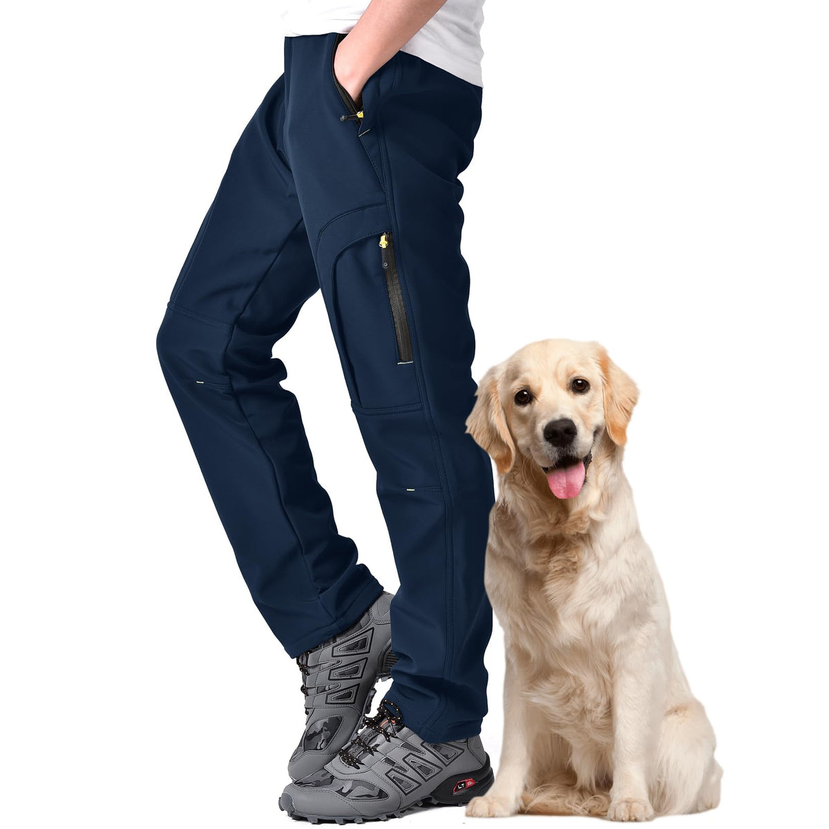 Men's Insulated Fleece-Lined Water-Repellent Hiking Pants