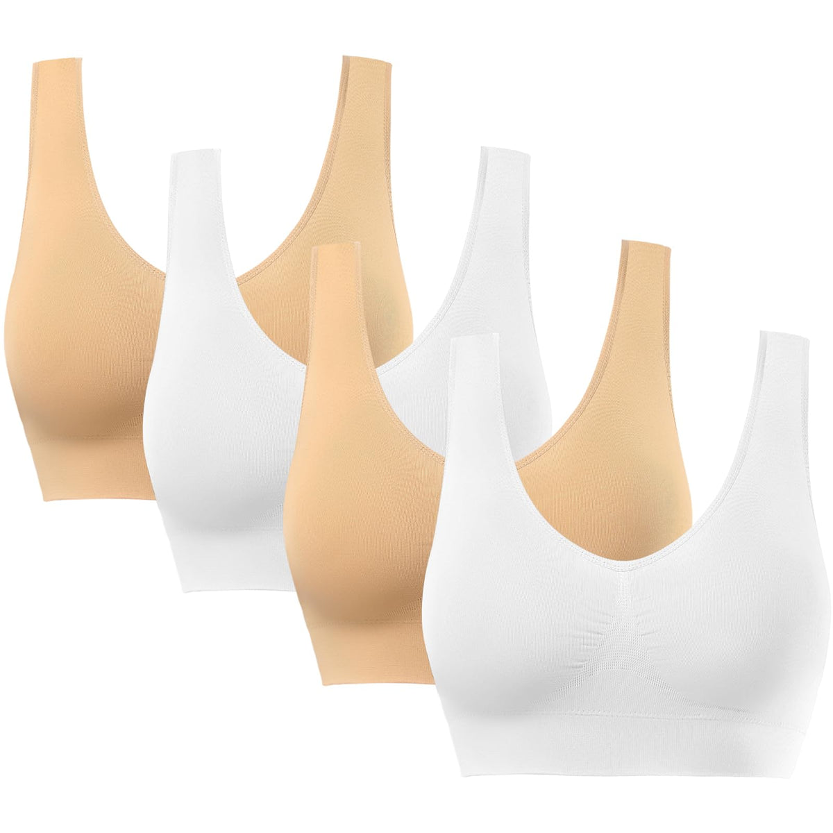 BESTENA Women Sports Bras, Seamless Removable Pads Comfort Yoga Sleep Bras