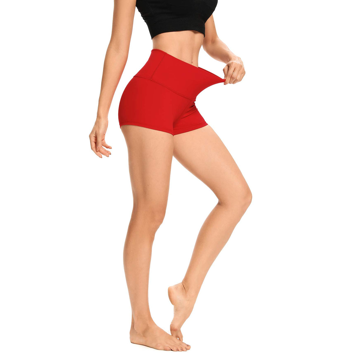 Women's High-Waist Biker Shorts with Side Pockets
