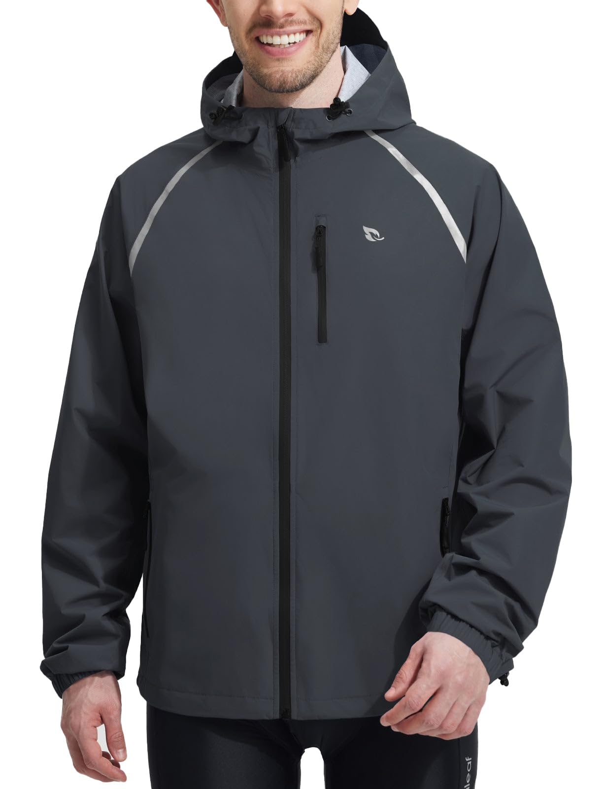 Men's Waterproof Reflective Packable Rain Jacket