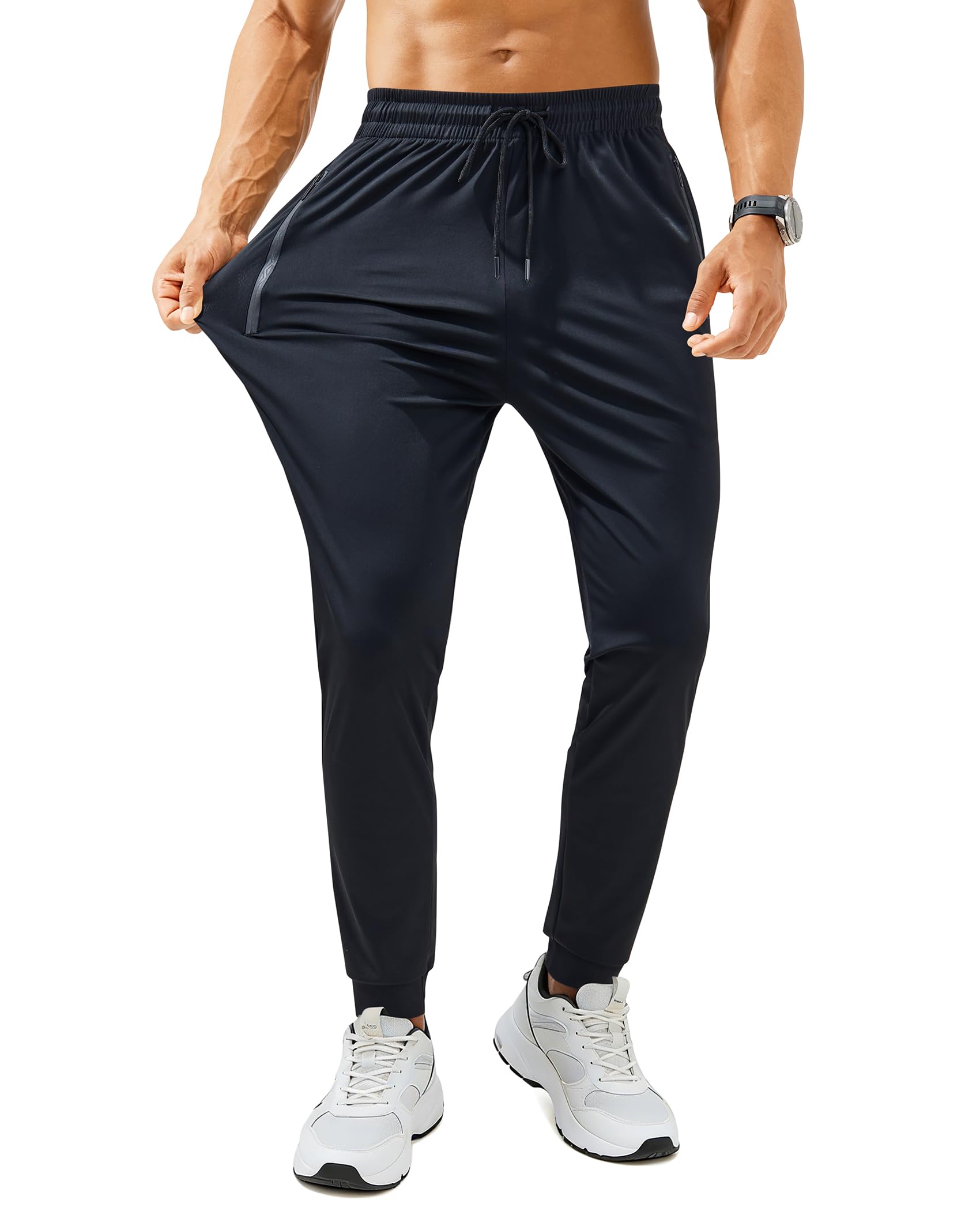 FOGFIRE Mens Sweatpants with Zipper Pockets Lightweight Athletic Joggers for Workout Running Gym Track Casual Wear