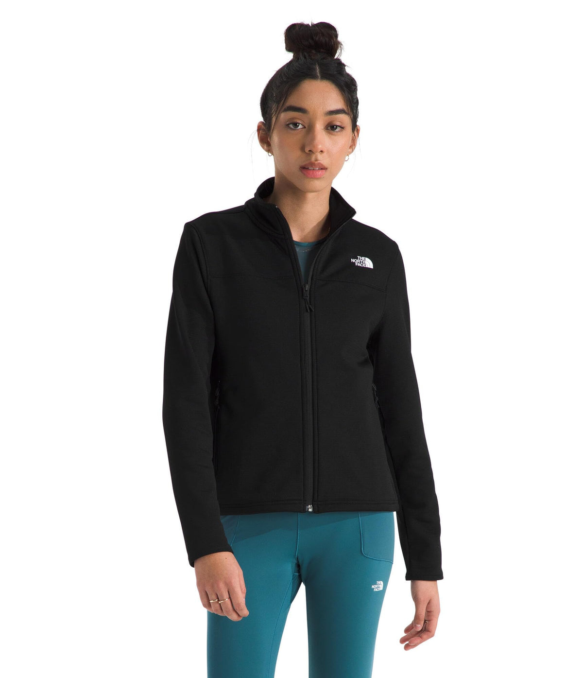 Women's Grid Fleece Jacket with Secure Zip Pockets
