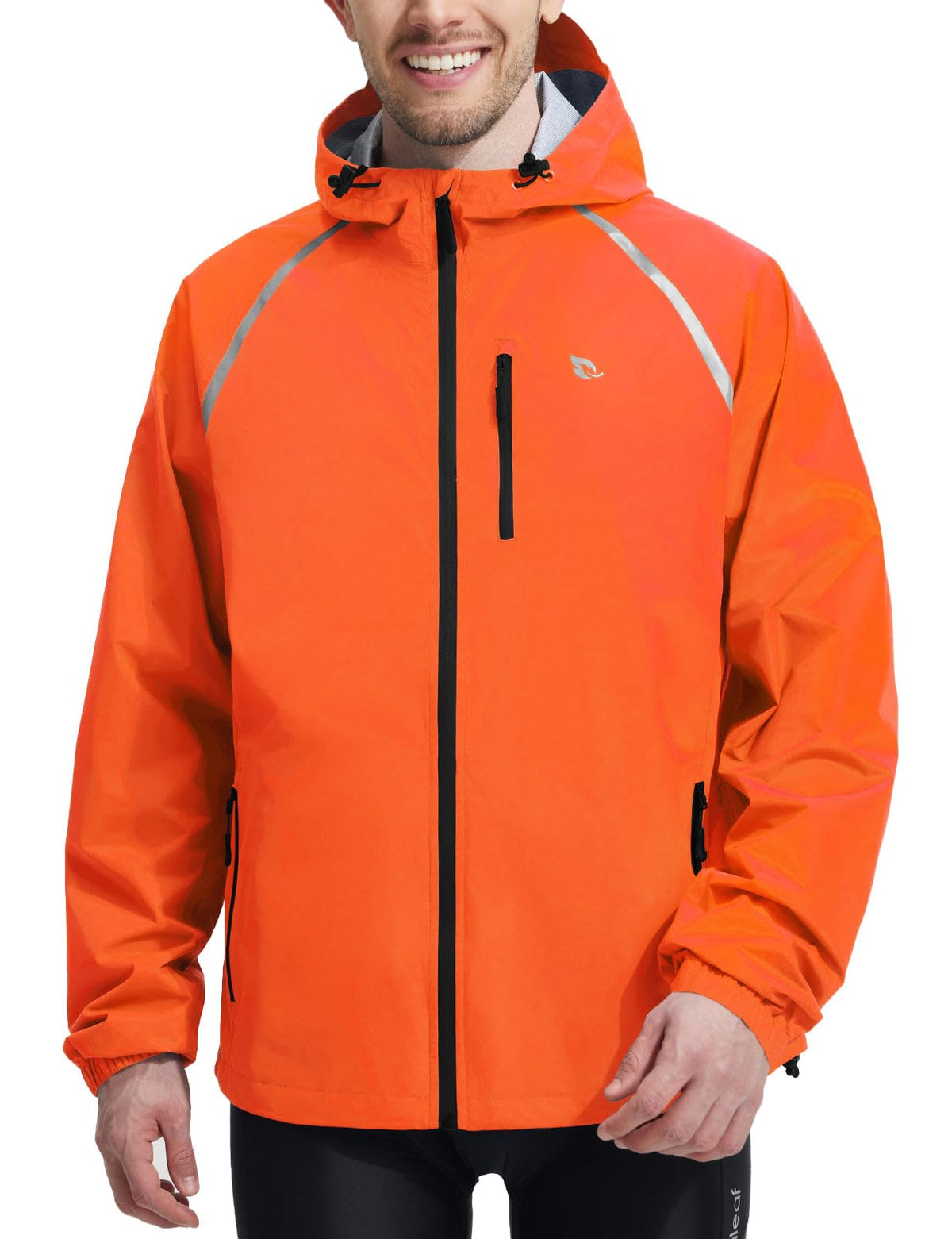 Men's Waterproof Reflective Packable Rain Jacket