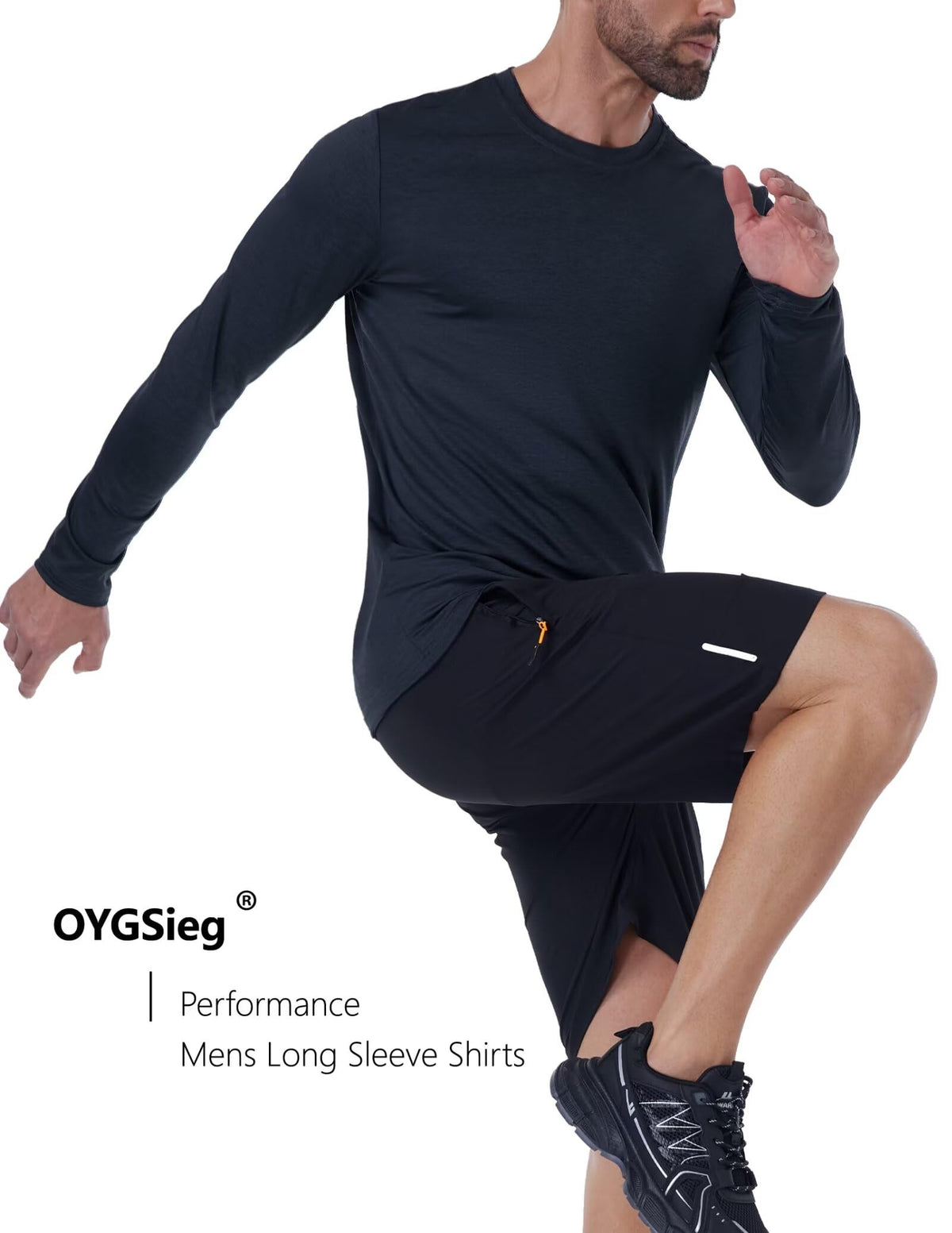 OYGSieg 6/7 Pack Men's Quick Dry Long Sleeve UPF50+ Sun Shirts