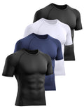 Veldtholos 4 Pack Men’s Compression Shirts Short Sleeve Workout Gym Tops