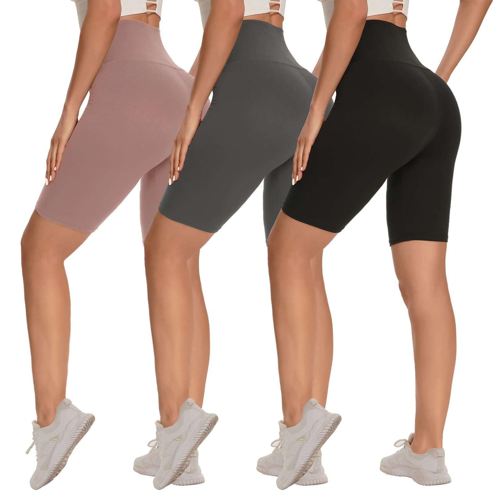 Women's 3-Pack High-Waist Tummy-Control Biker Shorts