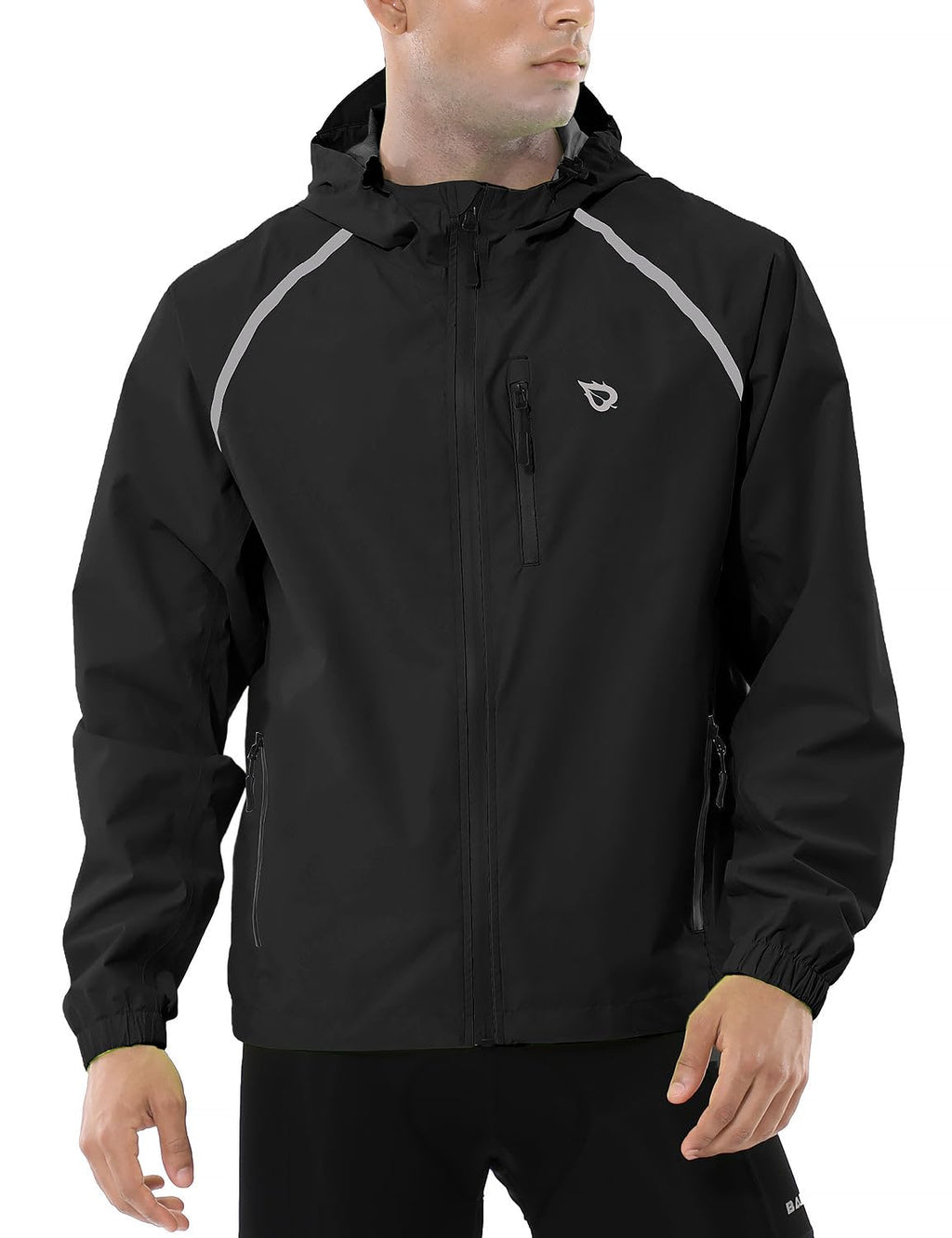 Men's Waterproof Reflective Packable Rain Jacket