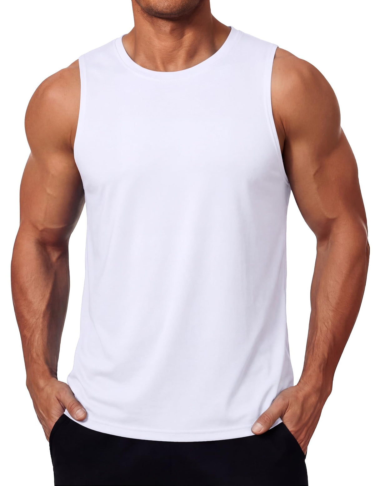 COOFANDY Mens Dry Fit Workout Tank Top Sleeveless Gym Muscle Shirt UPF 50+ Summer Running Athletic Tshirts