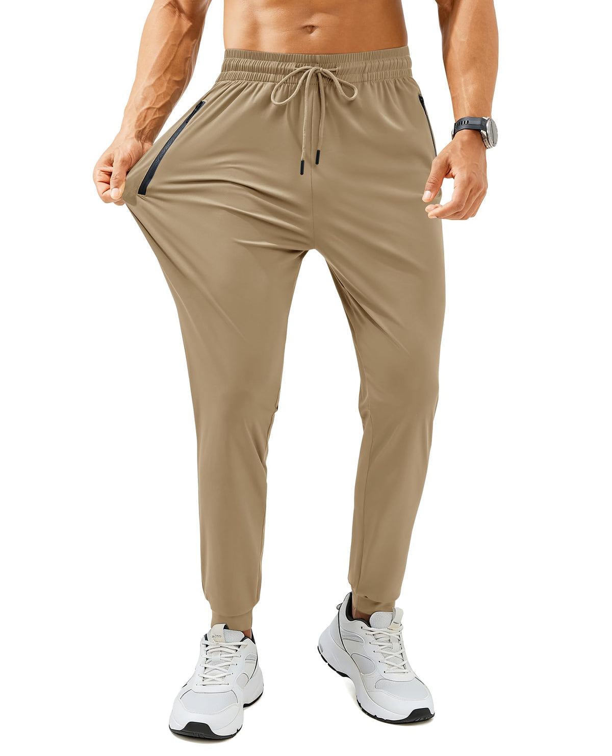 FOGFIRE Mens Sweatpants with Zipper Pockets Lightweight Athletic Joggers for Workout Running Gym Track Casual Wear