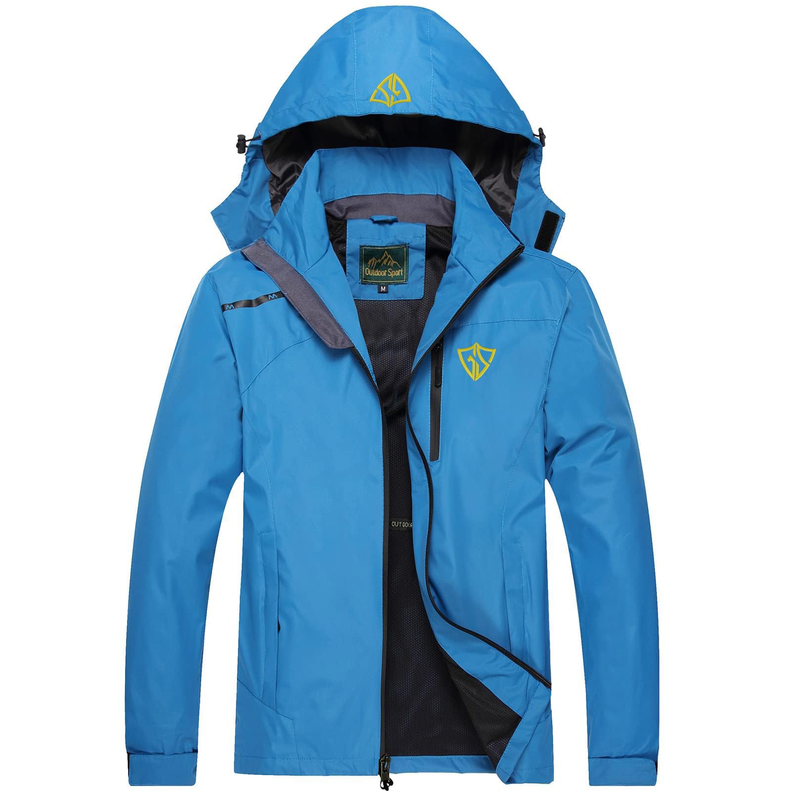 Men's Waterproof Lightweight Hooded Windbreaker Jacket