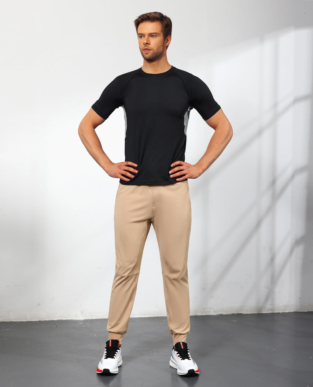 Men's Lightweight Athletic Joggers with Zipper Pockets