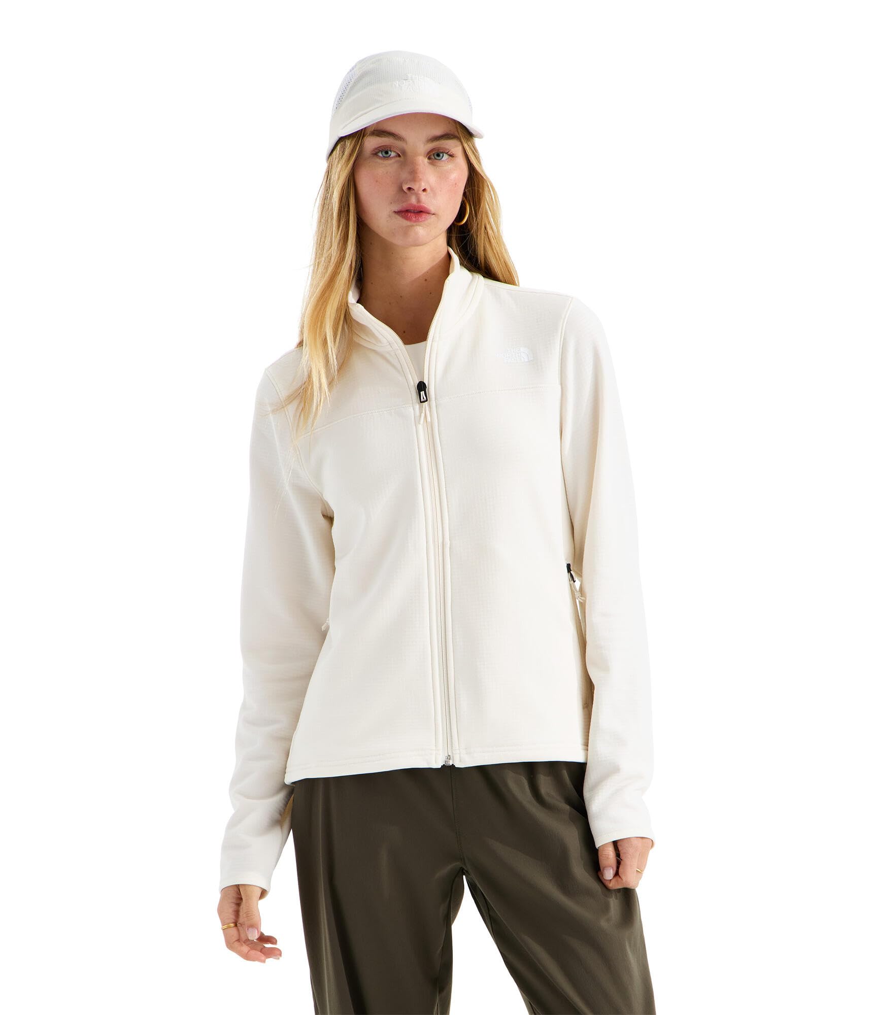 Women's Grid Fleece Jacket with Secure Zip Pockets