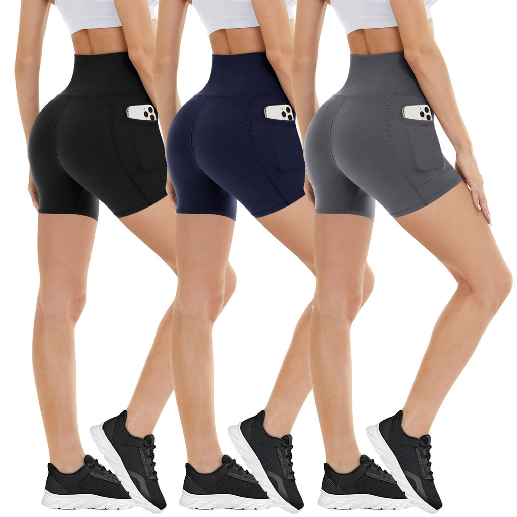Women's 3-Pack High-Waist Tummy-Control Biker Shorts