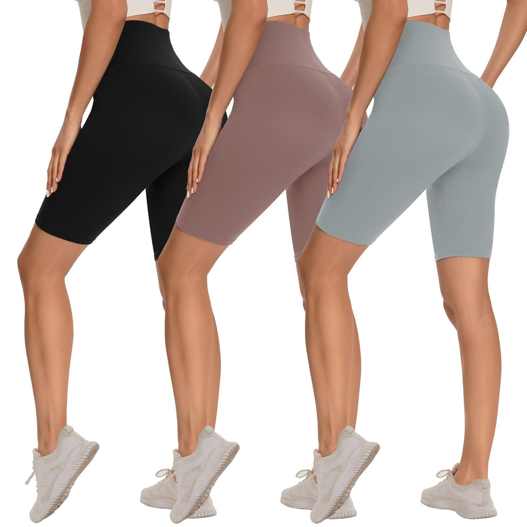 Women's 3-Pack High-Waist Tummy-Control Biker Shorts