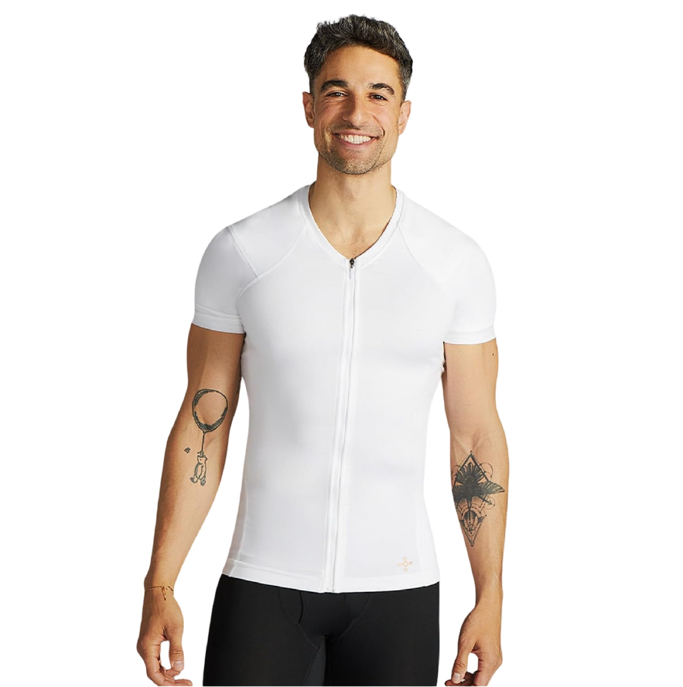 Men's Zip-Front Compression Shirt with Posture Support