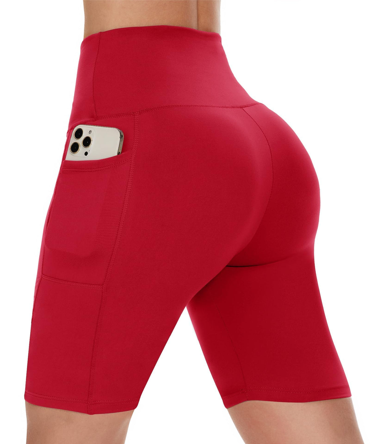 Women's High-Waist Biker Shorts with Pockets